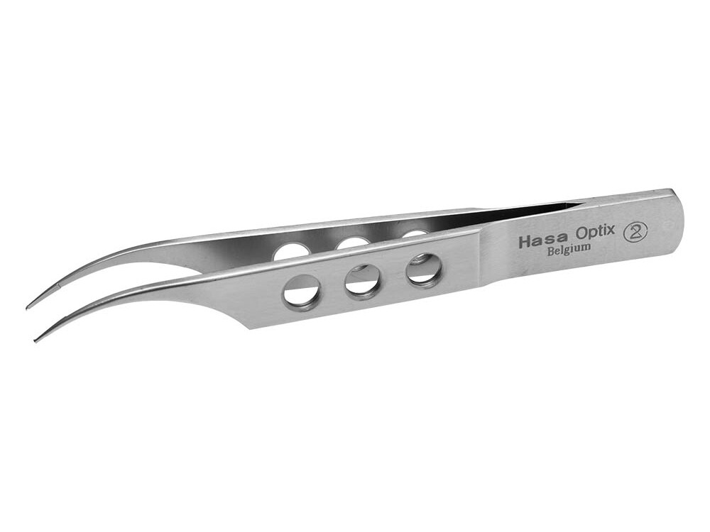 Colibri Conjunctiva Toothed Forceps Curved Shafts With 5mm Tying Platforms, Flat Handle