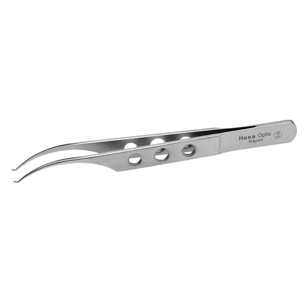 Colibri Toothed Forceps Curved Shafts With 5mm Tying Platforms, Flat Handle